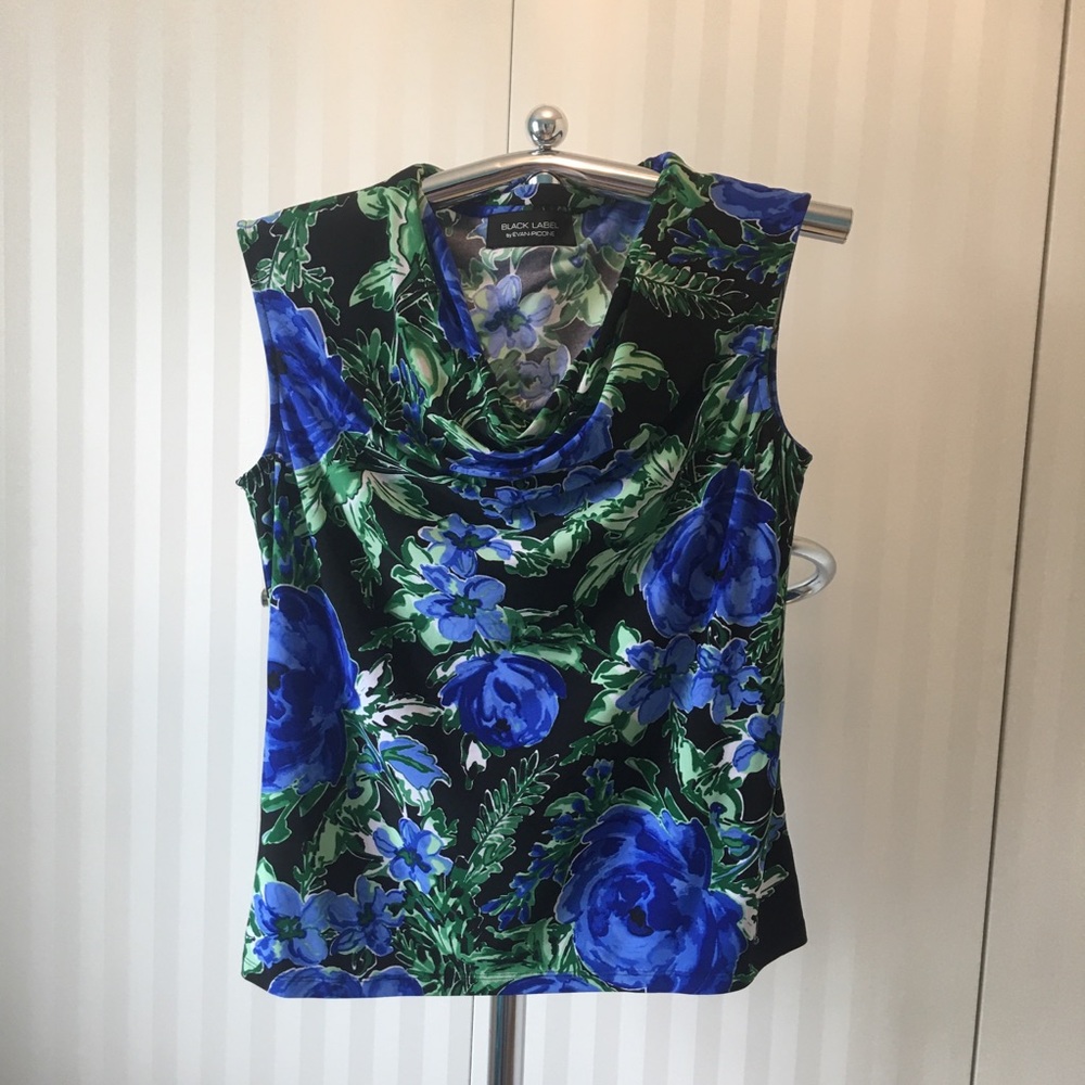 Black Label by Evan-Picone green blue tank Size M